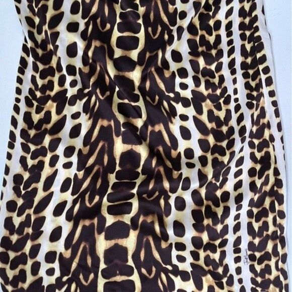 Vintage Just Cavalli Leopard Animal Print Silk Mini Dress - Picture 5 of 8